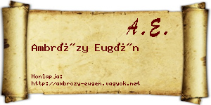 Ambrózy Eugén névjegykártya